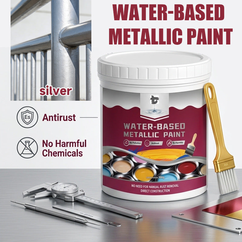Rust Converter Metallic Paint – One coat stops rust, no sanding, no fumes.  🔨