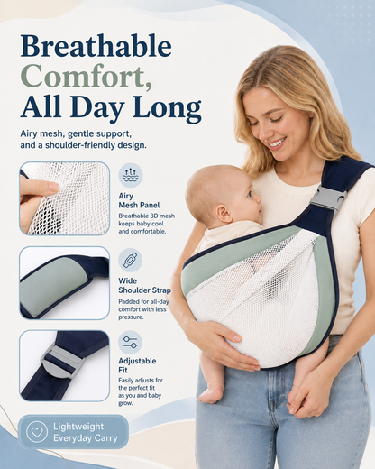 Lightweight Baby Sling Carrier | Breathable & Travel-Friendly