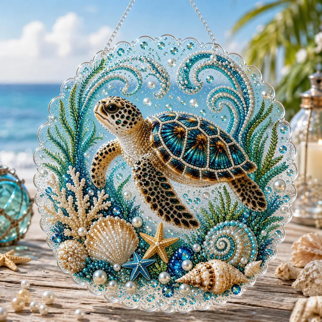 5D DIY Diamond Art Ocean Christmas Ornament Kit