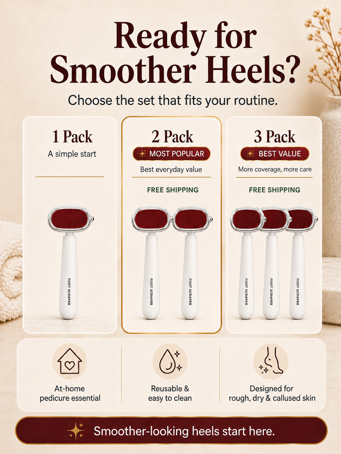 Foot Callus Remover for Rough, Dry Heels | At-Home Foot Care