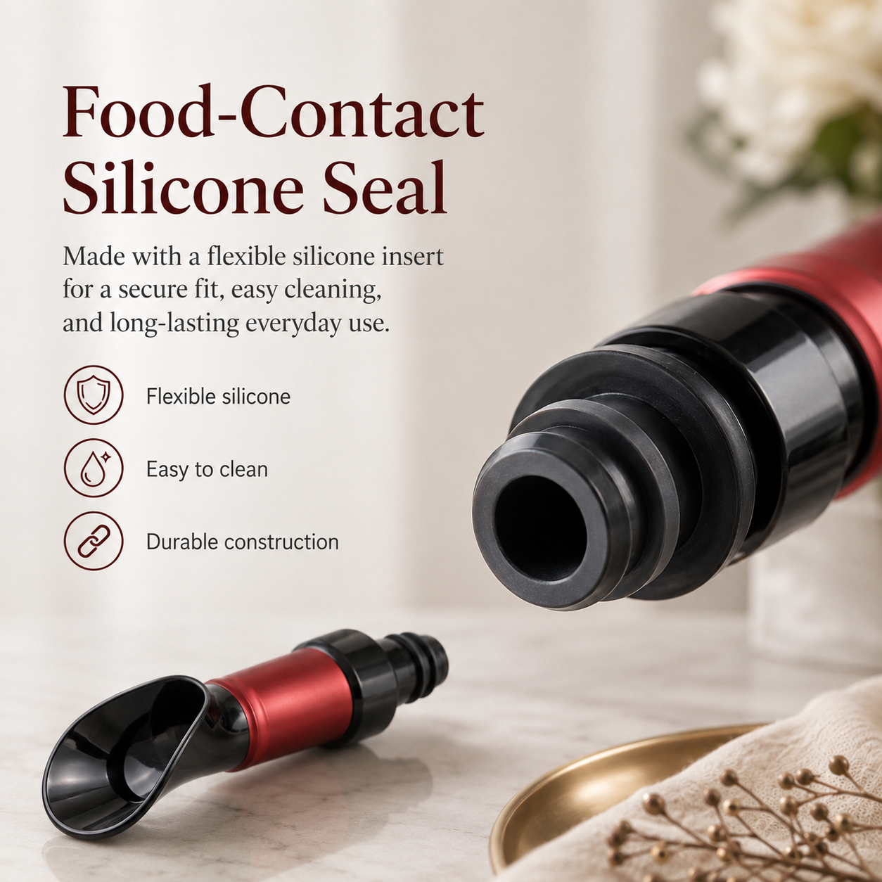 🍷 2-in-1 Wine Pourer & Stopper | Drip-Free Bottle Spout