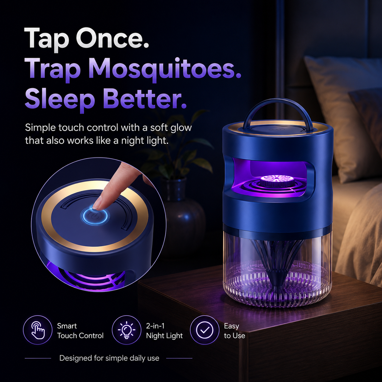 Upgraded Mosquito Trap | Quiet Vortex Suction Lamp