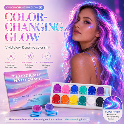 12-Color Temporary Hair Chalk Set – Washable Hair Color