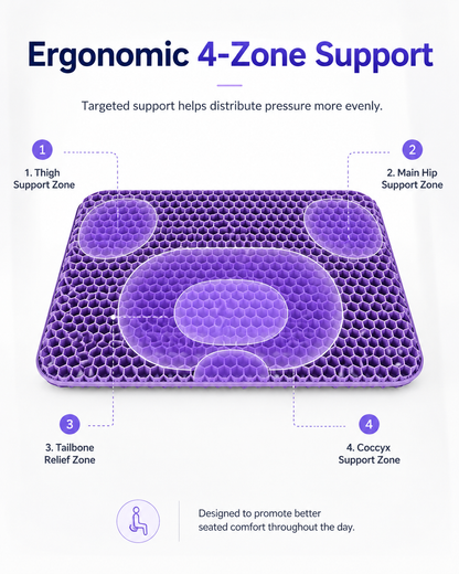 Cooling Honeycomb Gel Seat Cushion for Office & Car