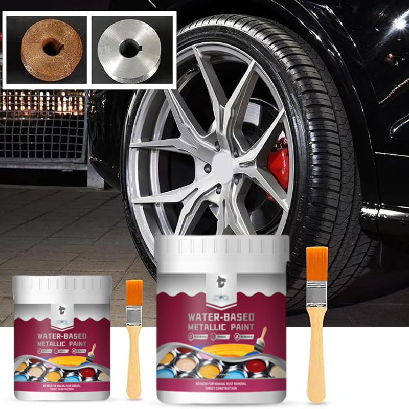 Rust Converter Metallic Paint – One coat stops rust, no sanding, no fumes.  🔨