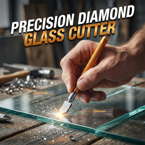 ⚡Professional Diamond Glass Cutter with Alloy Handle Roller Wheel
