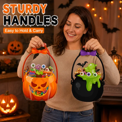 🎃 12-Pack Halloween Goodie Bags | Pumpkin & Cauldron Treat Bags🍭