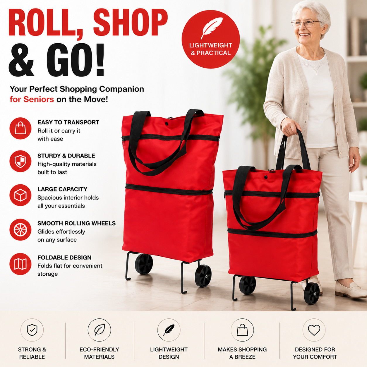Foldable 2-in-1 Shopping Bag