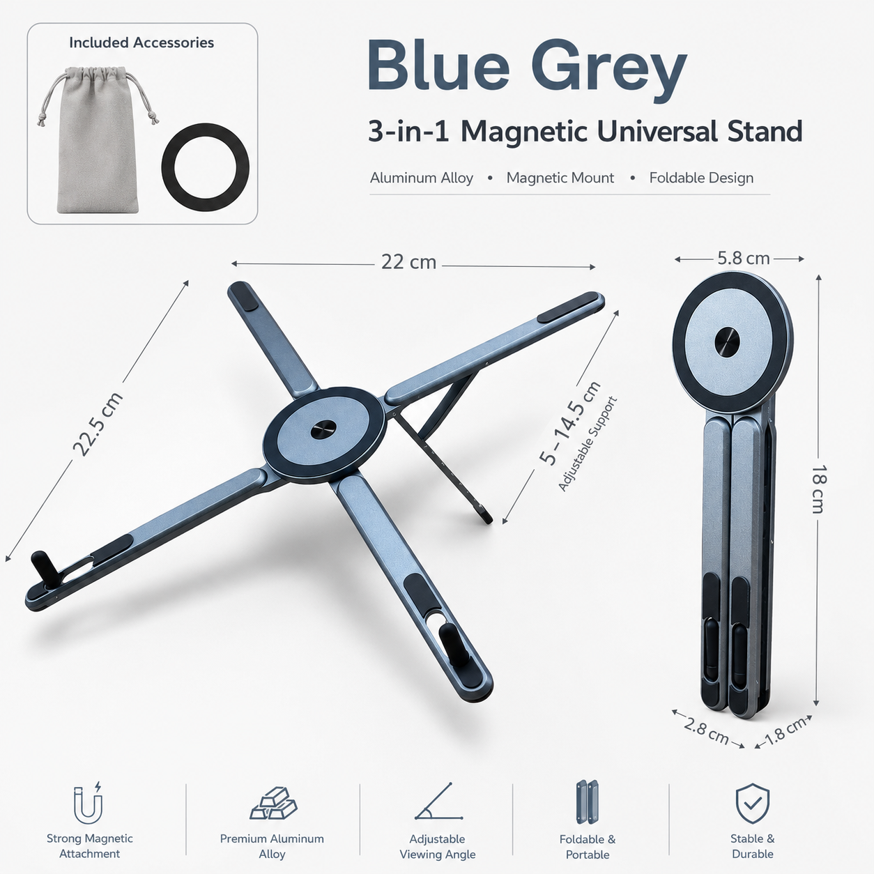 3-in-1 Universal Laptop, Tablet & Phone Stand