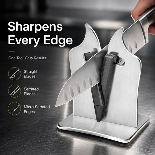 🔪Professional Stainless Steel Knife Sharpener – Fast Sharpening for Smooth, Wavy & Micro-Tooth Blades, Adjustable 16°-32°