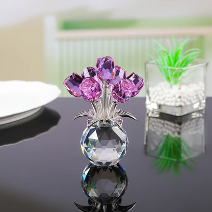 🌺Hot Sale 49% OFF-Crystal Colorful Rose Flower Vase