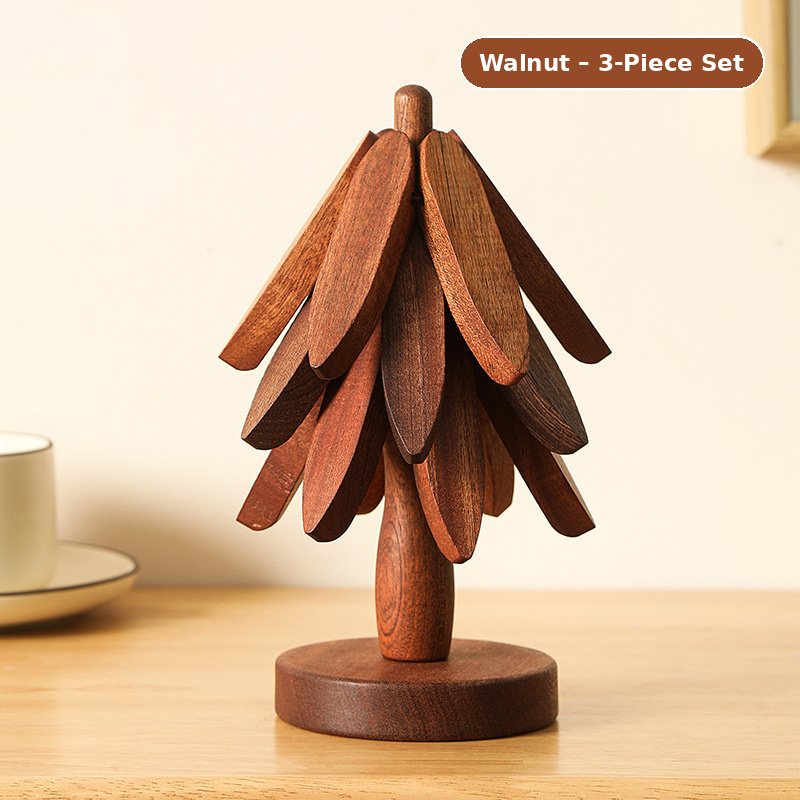 Foldable Tree Trivet – Wooden Heat-Resistant Pot Mat