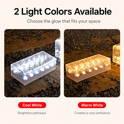 Solar Ice Brick Light – 12 LED Water-Resistant Path Light