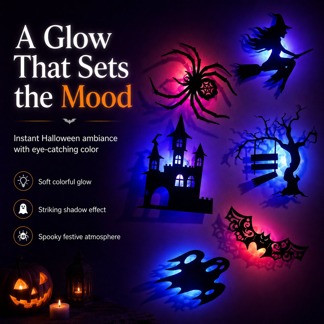Halloween Silhouette Wall Lights – 8 Spooky Designs