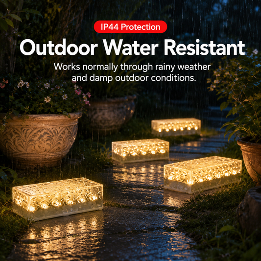 Solar Ice Brick Light – 12 LED Water-Resistant Path Light
