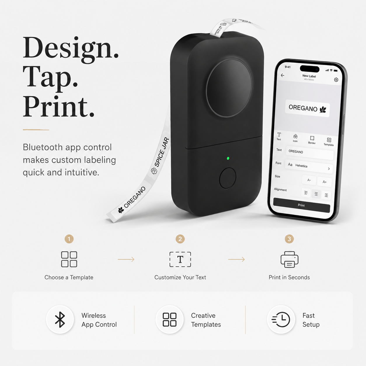 Portable Bluetooth Label Maker | Inkless Mini Label Printer