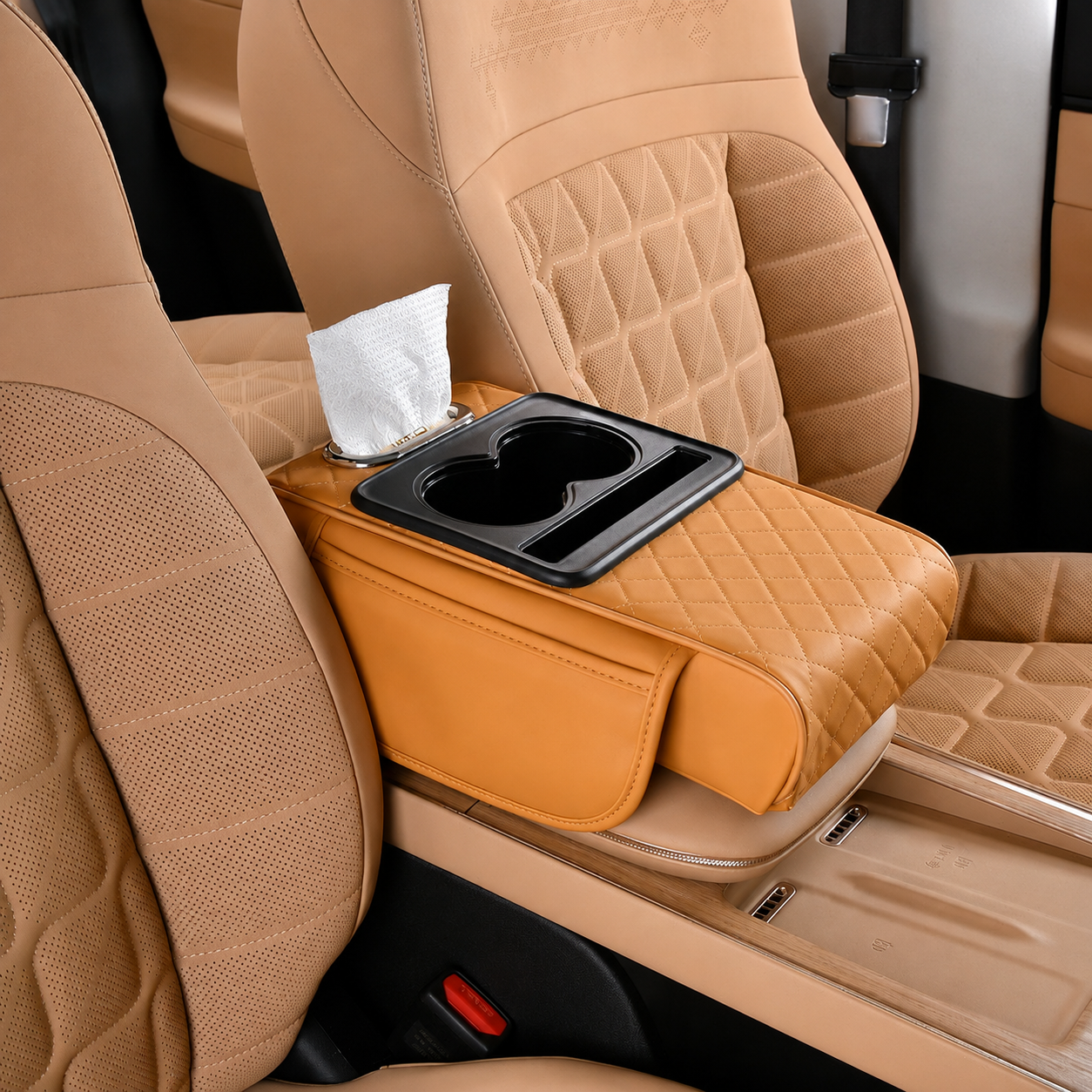 Multifunctional PU Leather Car Armrest Box Mat