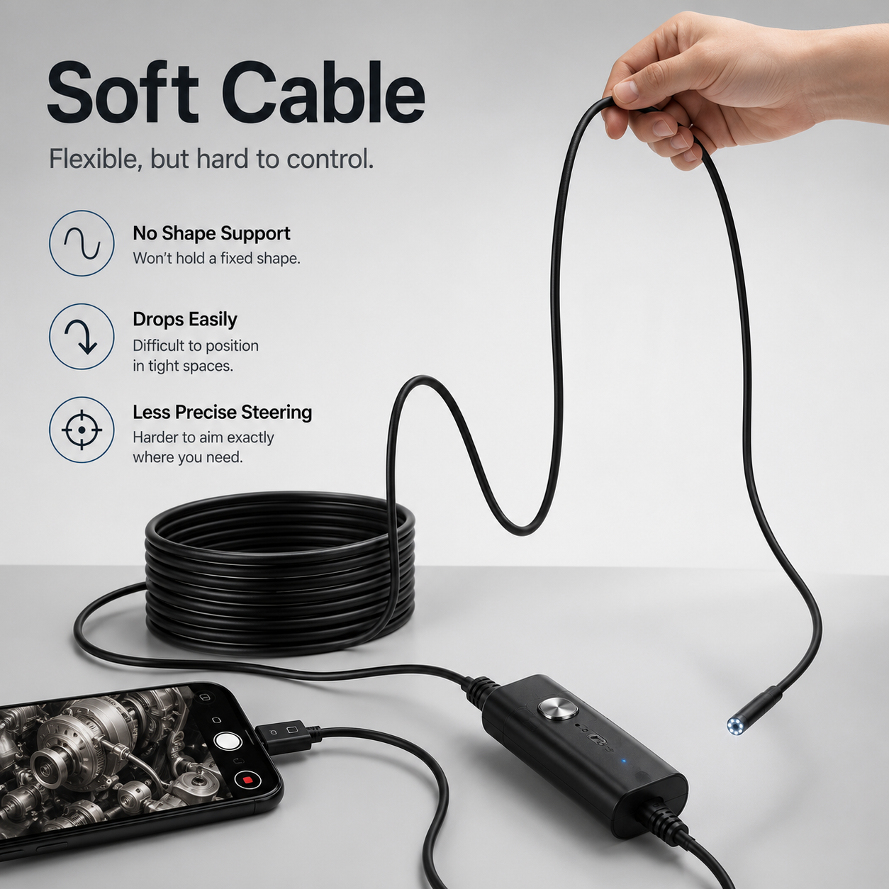 HD Endoscope Inspection Camera | 2M 5M 10M Waterproof Probe