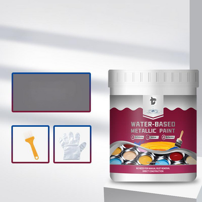 Rust Converter Metallic Paint – One coat stops rust, no sanding, no fumes.  🔨