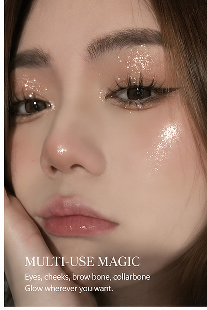 Glow Trio Shimmer Highlighter with Puff | Face & Body Radiance