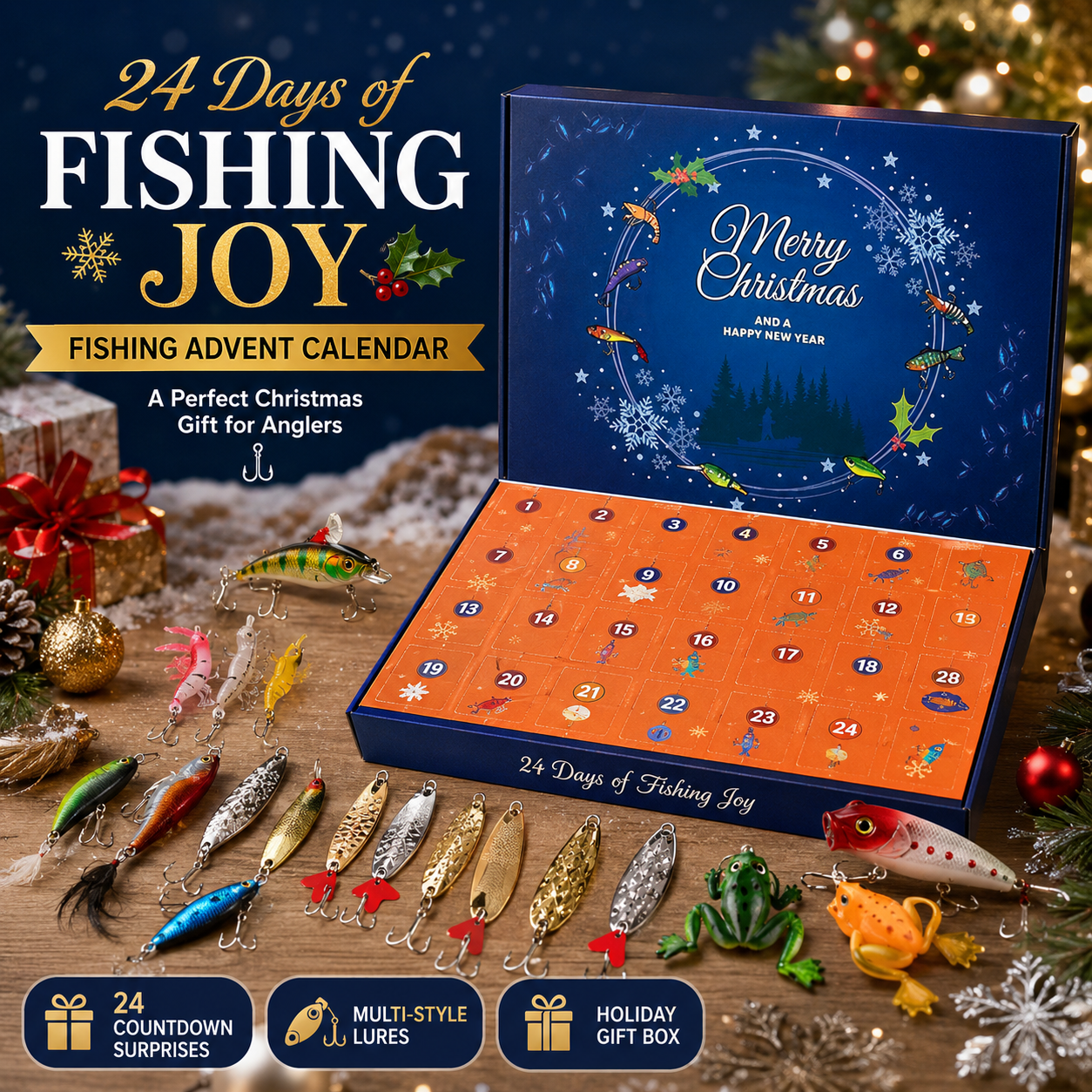 🎣 24-Day Fishing Advent Calendar | Christmas Lure Gift