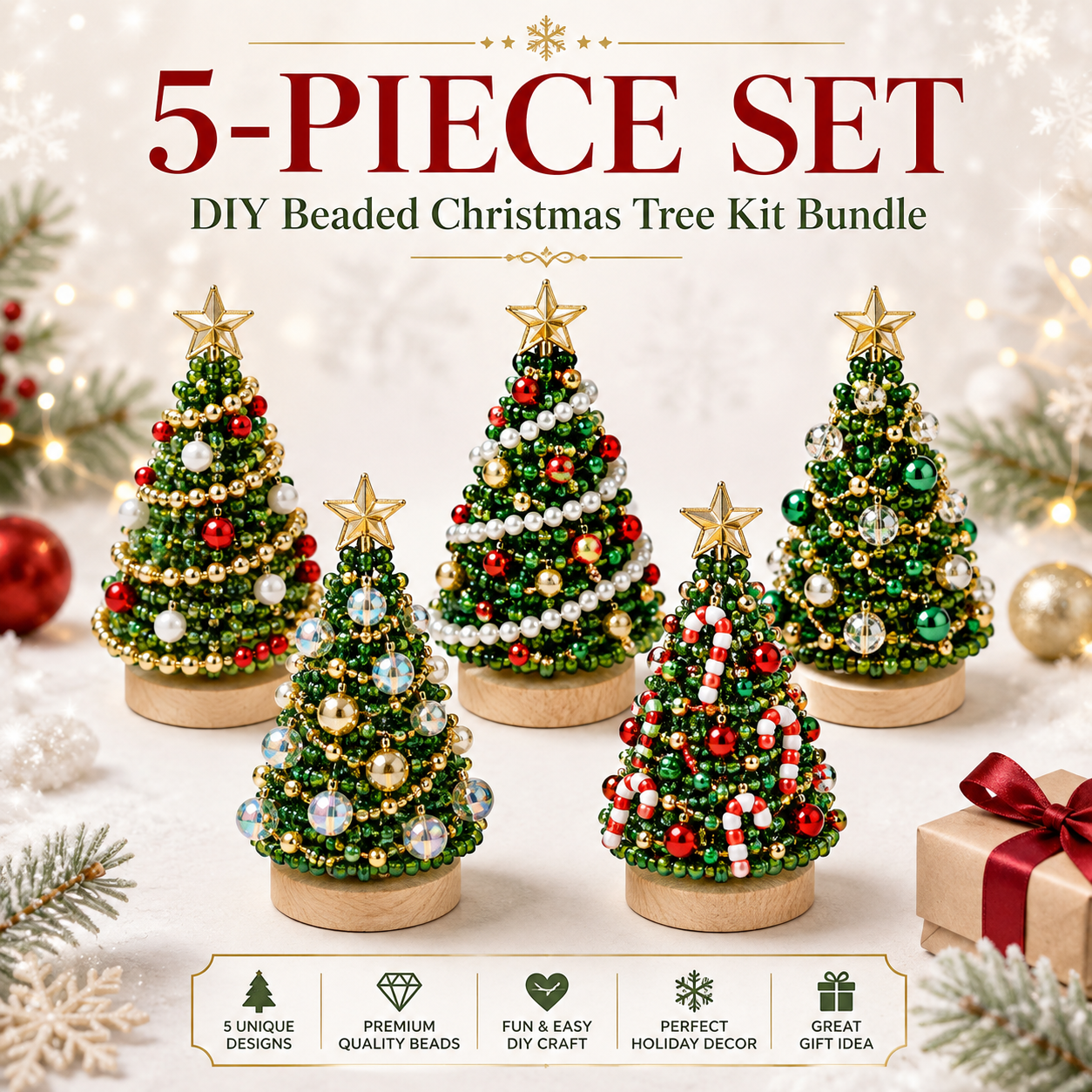🎅DIY Beaded Christmas Tree Kit | 🎄Handmade Holiday Craft