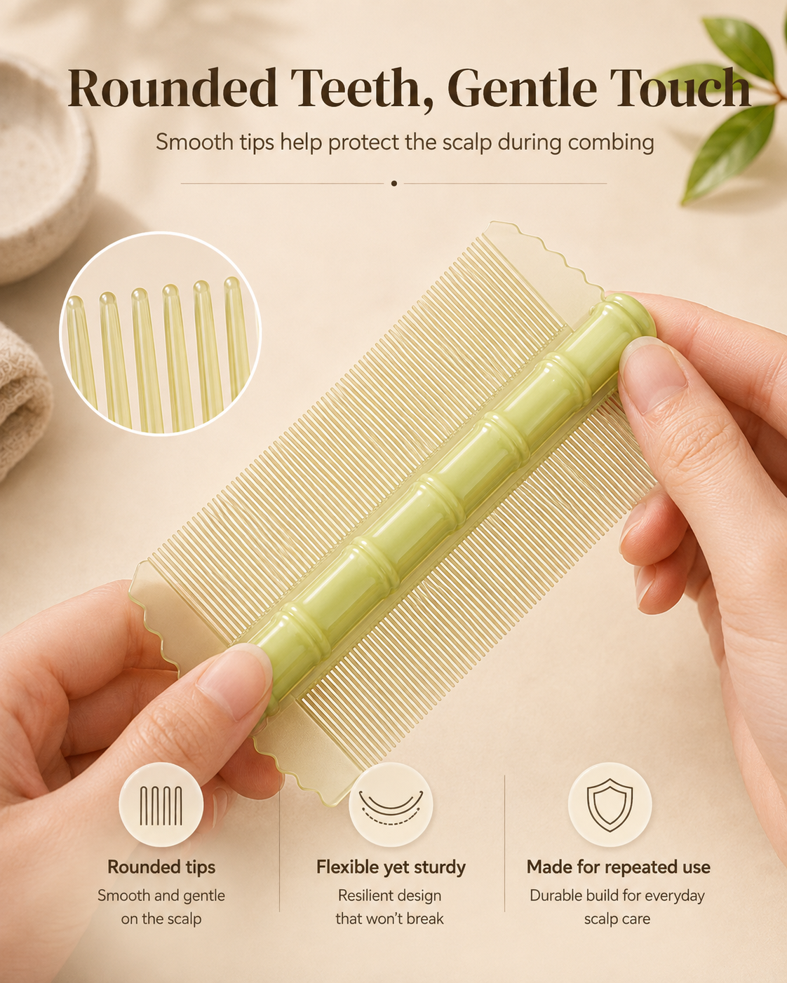 Precision Fine-Tooth Lice Comb – Reusable Nit & Scalp Comb