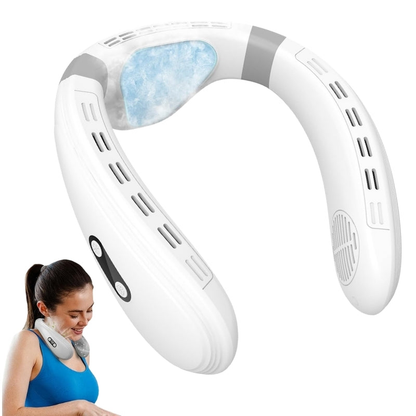 Dual-Cooling Neck Fanwith 5200mAh Battery& Cooling Plate
