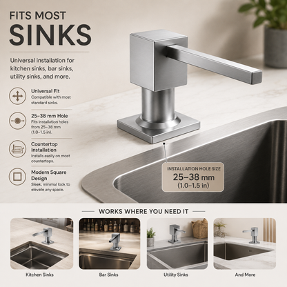 Stainless Steel Sink Soap Dispenser with Refill Tube