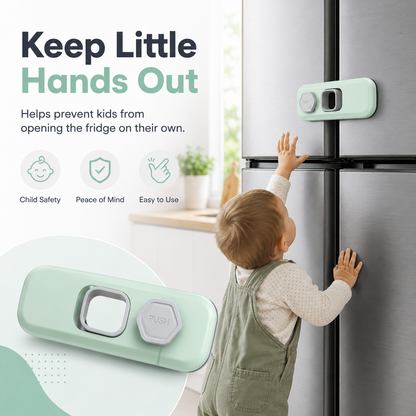 Child Safety Fridge Lock | Adhesive Cabinet & Drawer Lock