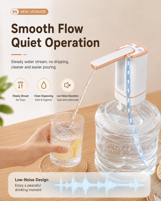 Foldable Smart Water Pump | 3-Mode Rechargeable Dispenser