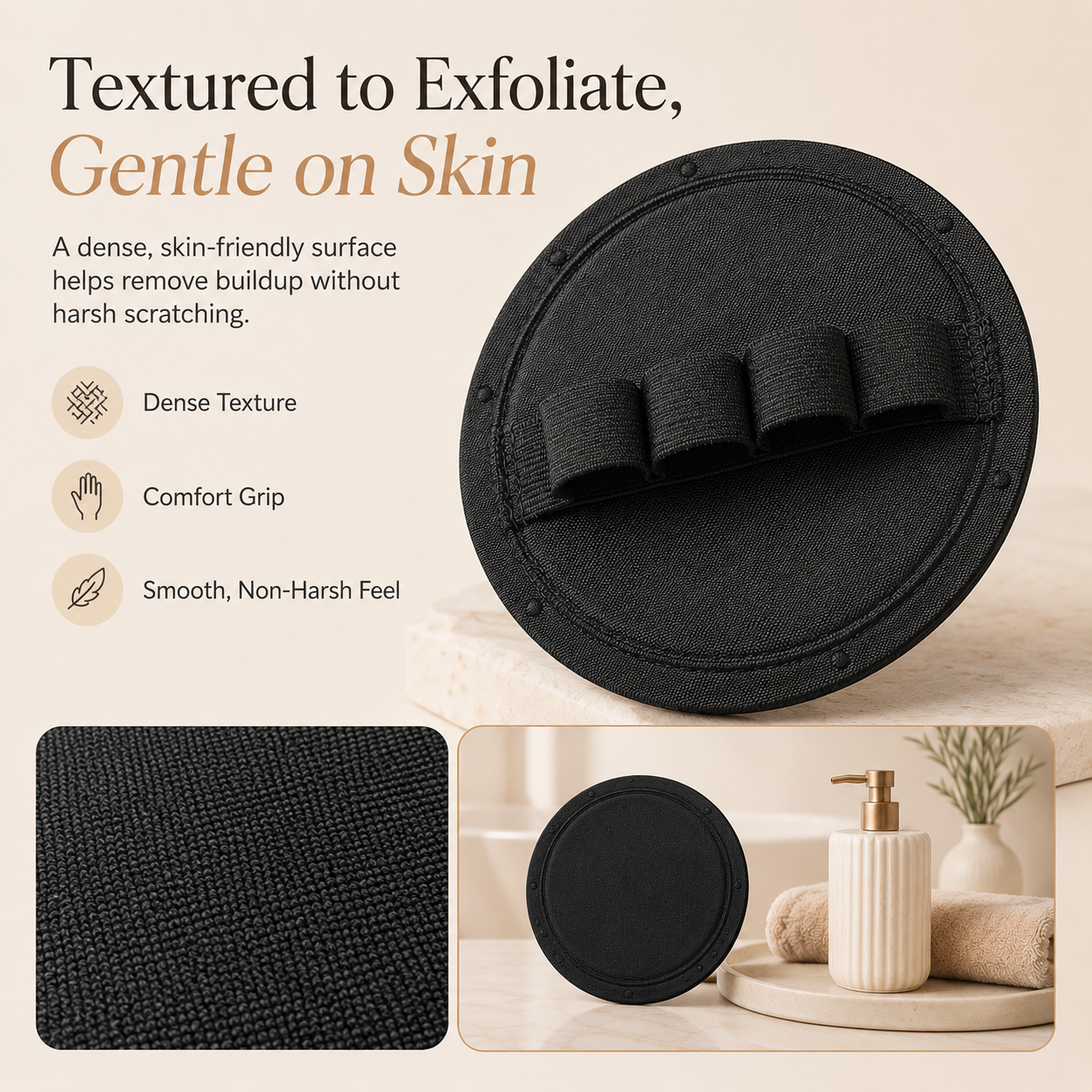 Gentle Grip Exfoliating Body Pad – Soft, Flexible & Non-Slip