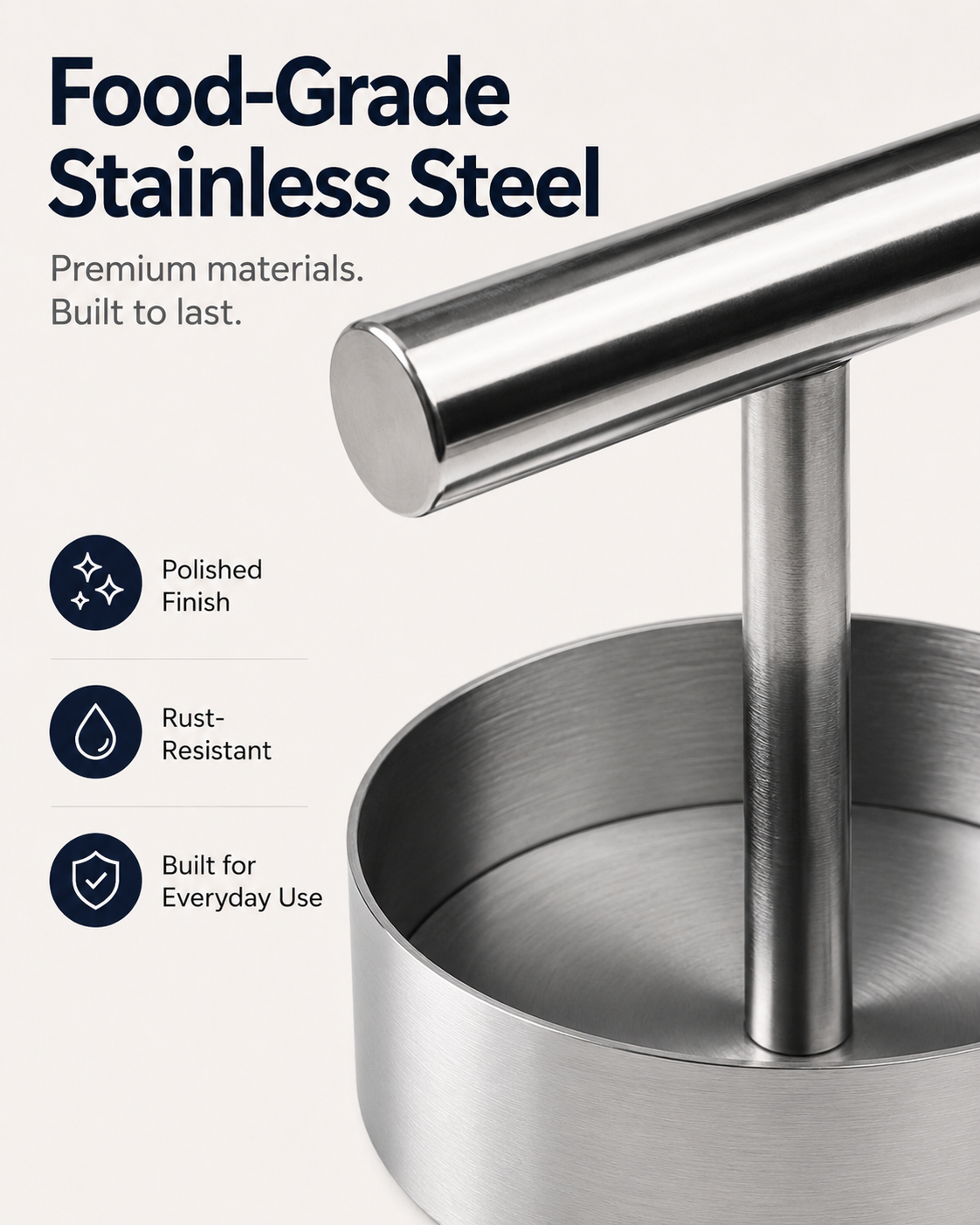 Stainless Steel Burger Press | Easy Patty Maker & Food Mold