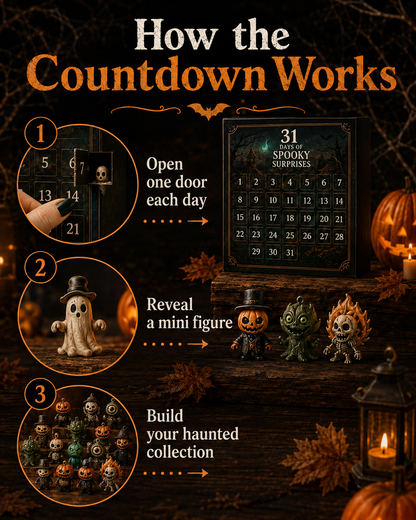 👻 31-Day Halloween Advent Calendar with Mini Figurines