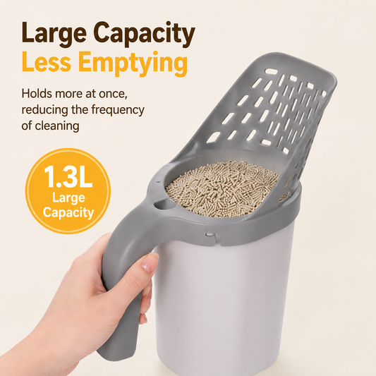 2-in-1 Cat Litter Scoop with Waste Bin