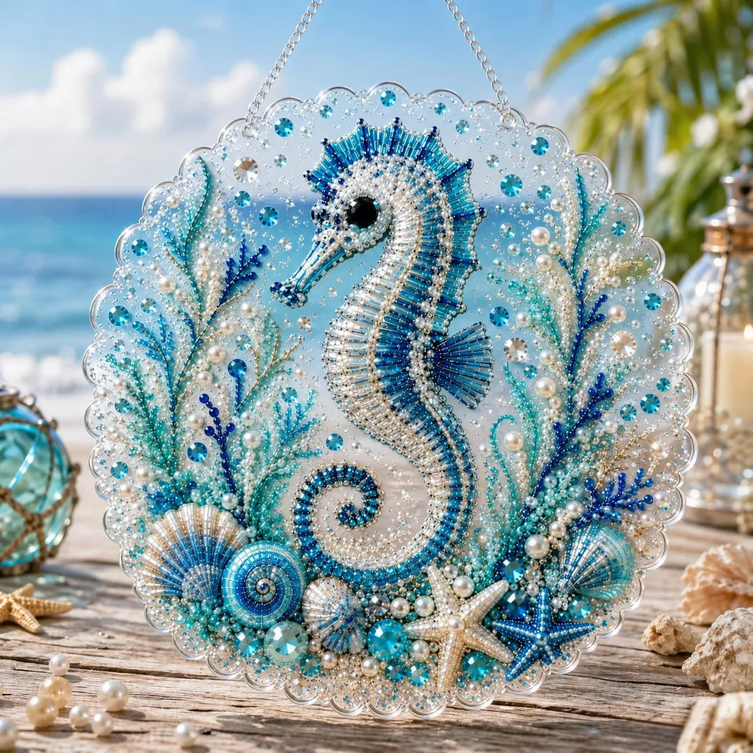 5D DIY Diamond Art Ocean Christmas Ornament Kit