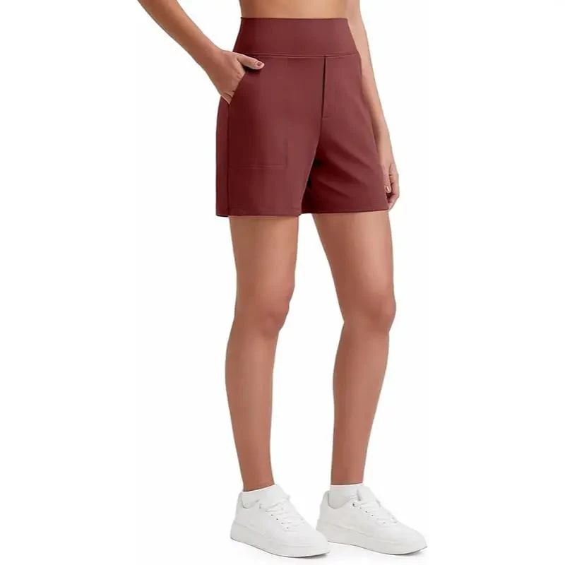 Comfy High-Waisted Bermuda Shorts with Pockets