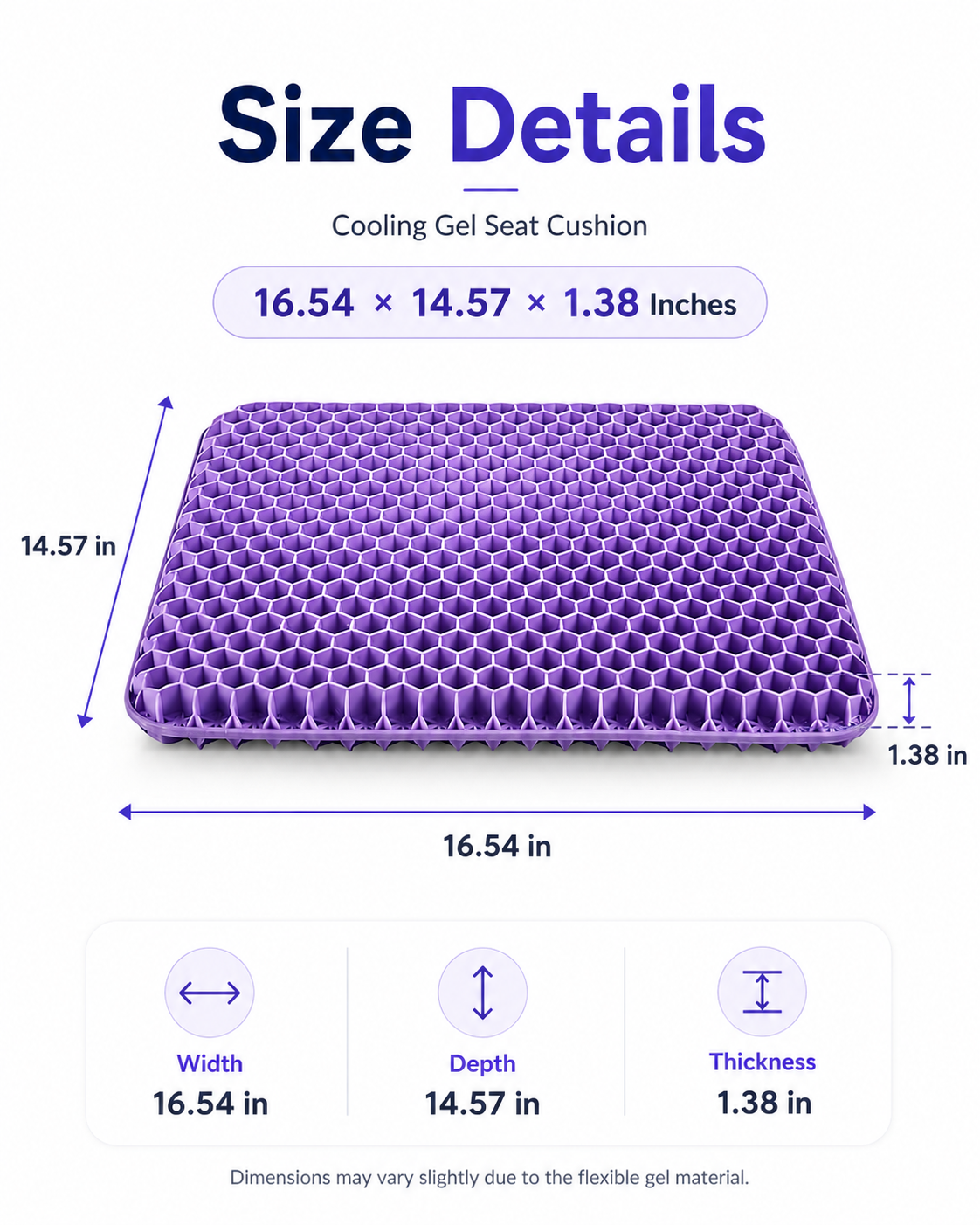 Cooling Honeycomb Gel Seat Cushion for Office & Car