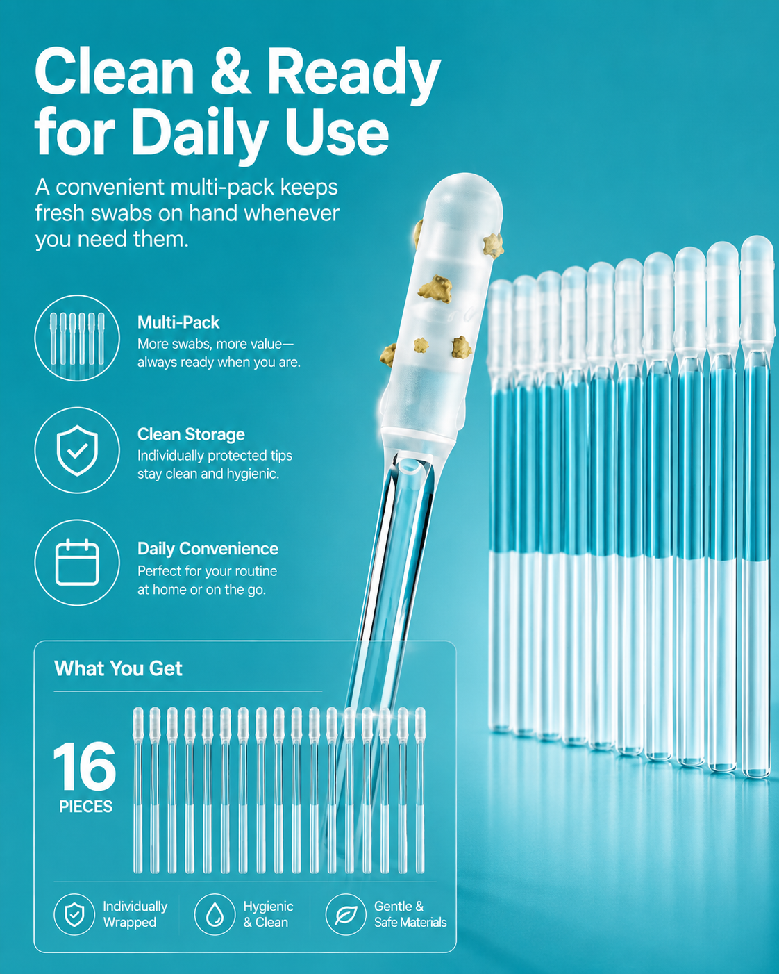 Reusable Sticky Ear Cleaning Swabs | Soft Silicone Tips