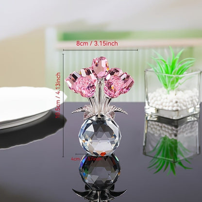🌺Hot Sale 49% OFF-Crystal Colorful Rose Flower Vase