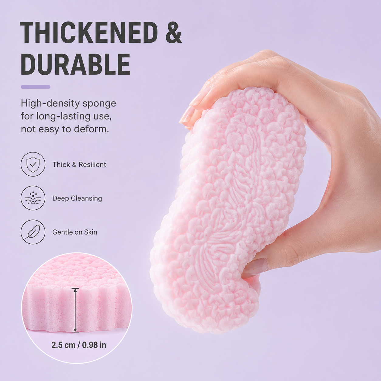 Exfoliating Bath Sponge | Soft Quick-Dry Body Scrubber