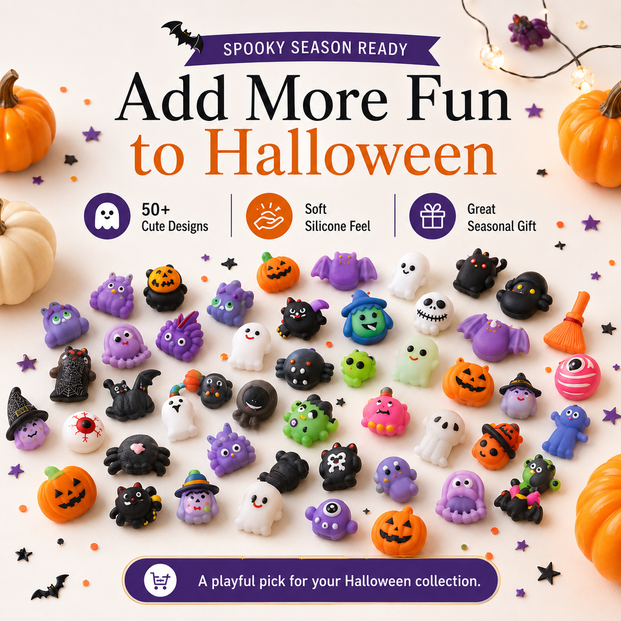🎃 30 Mystery Squishies · Squeeze · Collect · Discover
