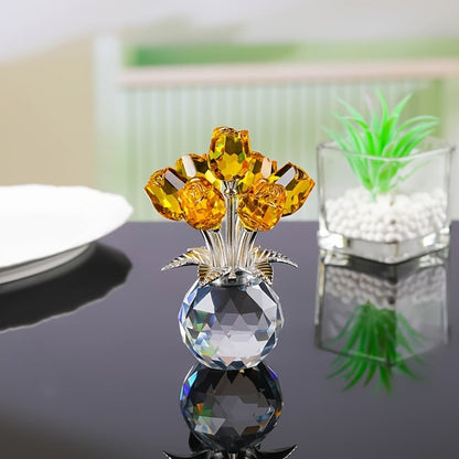 🌺Hot Sale 49% OFF-Crystal Colorful Rose Flower Vase