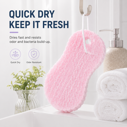 Exfoliating Bath Sponge | Soft Quick-Dry Body Scrubber