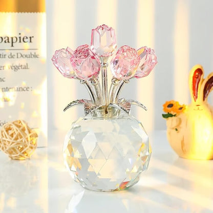 🌺Hot Sale 49% OFF-Crystal Colorful Rose Flower Vase