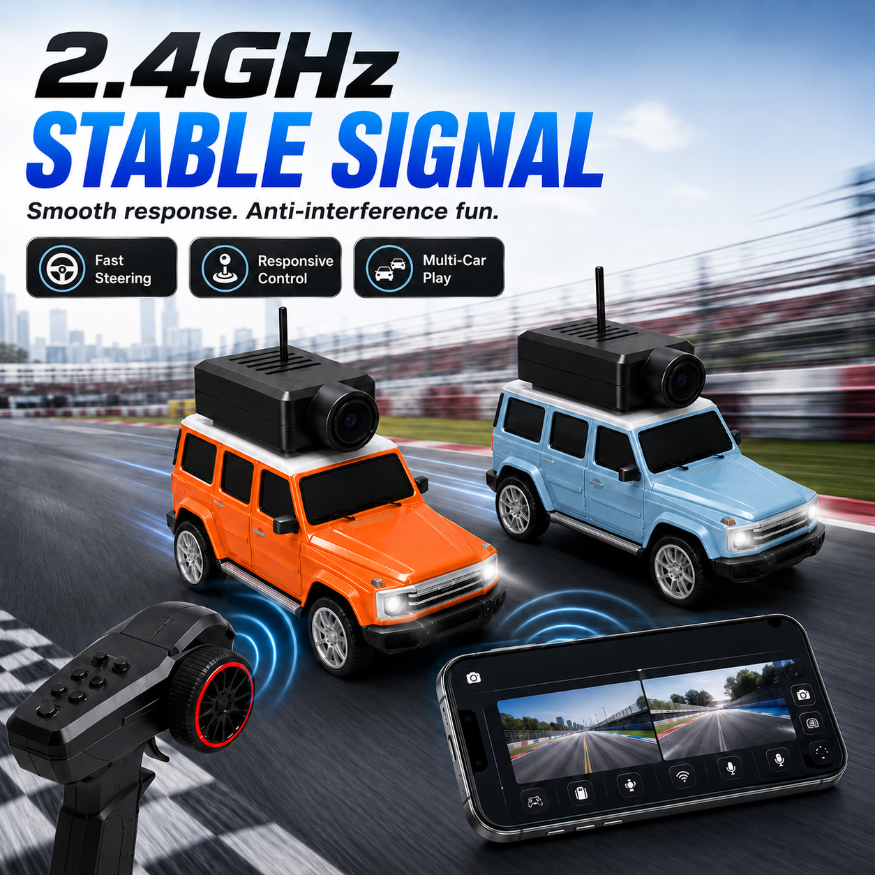 MiniCam Racer FPV Camera RC Car | 720P App Control Toy Car