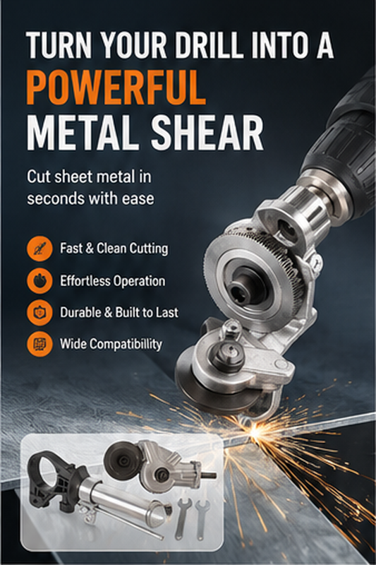 Drill-Powered Sheet Metal Cutter Attachment | Fast Clean Cuts