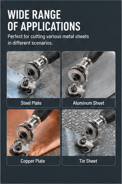 Drill-Powered Sheet Metal Cutter Attachment | Fast Clean Cuts