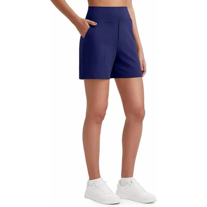 Comfy High-Waisted Bermuda Shorts with Pockets