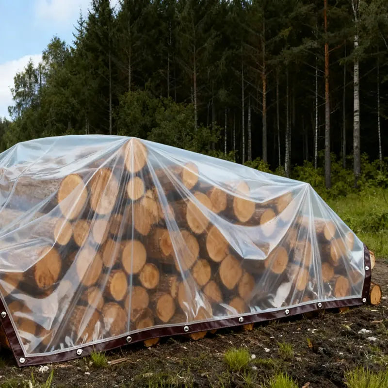 🌧️ Clear Waterproof PE Tarp – Heavy-Duty Transparent Outdoor Cover with Metal Grommets 🛡️